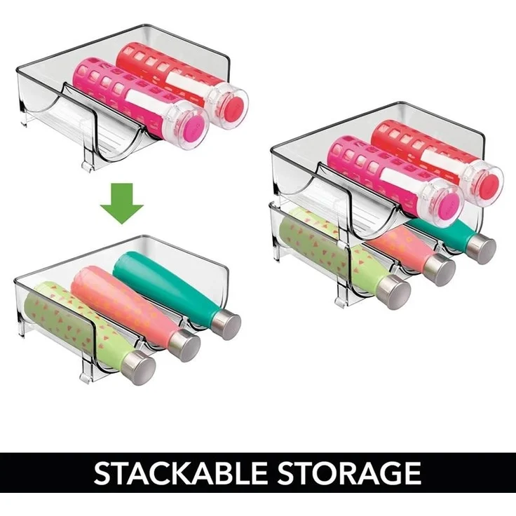 mDesign Weinregal Flaschnregal stapelbarbar 8er Set Kunststoff Grau Transparent – Bild 6