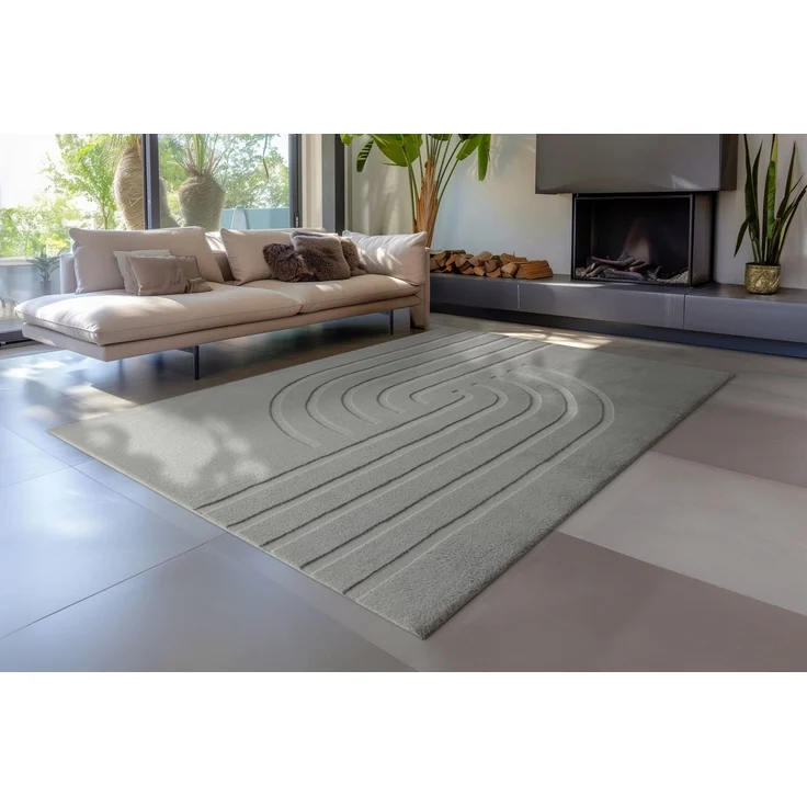Obsession Teppich Zen Deluxe 700, rechteckig, Höhe: 22 mm, Uni Farben, modernes Design, Hoch-Tief Effekt, Wohnzimmer – Bild 5