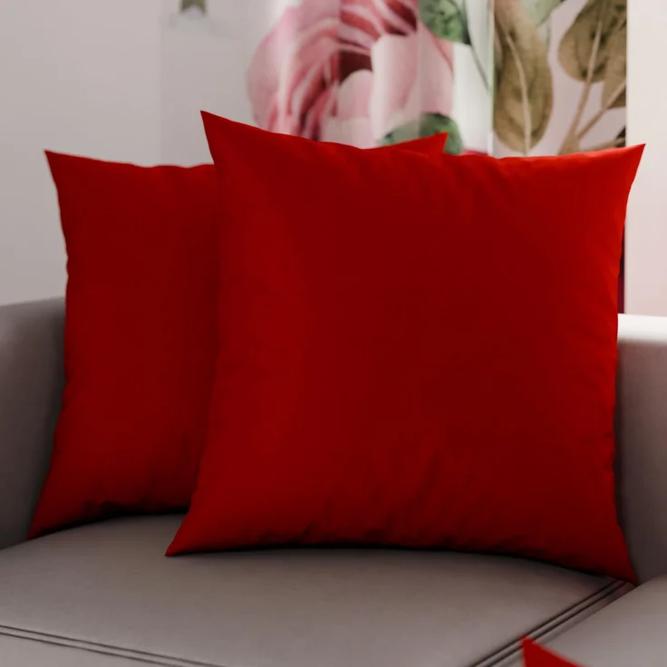 PETTI Artigiani Italiani – 2er-Set Kissenbezüge 60x60 cm aus Mikrofaser, Zierkissenbezüge für Schlafzimmer & Sofa, Uni Bordeauxrot, 100 % Made in Italy – Bild 1