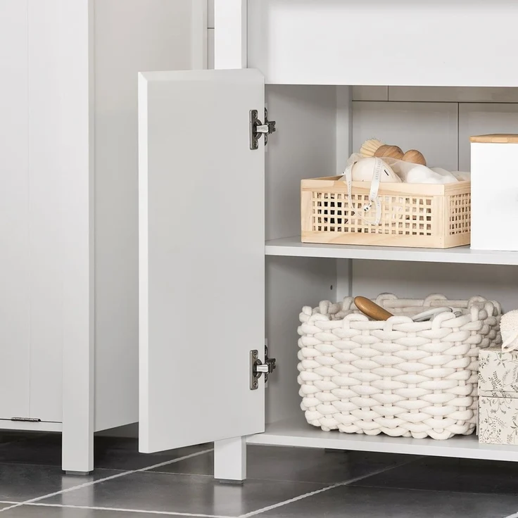 SoBuy BZR101-W Waschbeckenunterschrank, MDF, Lackiert, Weiß, 60 x 65,5 x 34 cm – Bild 8