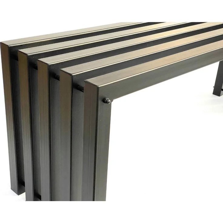 DanDiBo Gartenbank Metall Massiv Wetterfest Schwarz 120 cm Sitzbank Modern 96245 Ida Parkbank Eisen – Bild 4