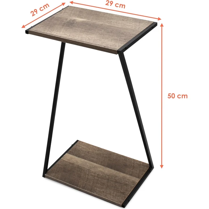 Spetebo Blumentisch Holz Pflanzenständer mit Metall Gestell (Anzahl, 1-St, Stück), asymmetrisch geformter Blumentisch – Bild 3