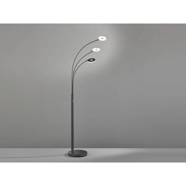 Fischer & Honsel 40400 LED Stehleuchte Dent 3-flammig sandschwarz tunable white