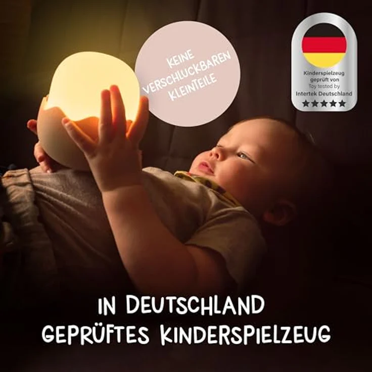 MegaLight LED Nachtlicht Kinder | Nachtlicht Baby ohne verschluckbare Kleinteile | Stilllicht dimmbar Touch | Nachtlampe USB Aufladung | Eggy Egg – Bild 5