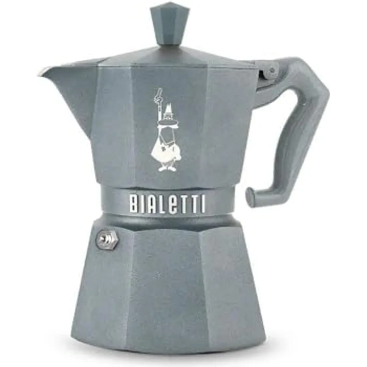 Bialetti Espressokocher Moka Express Exclusive Induktion 3 Tassen grau