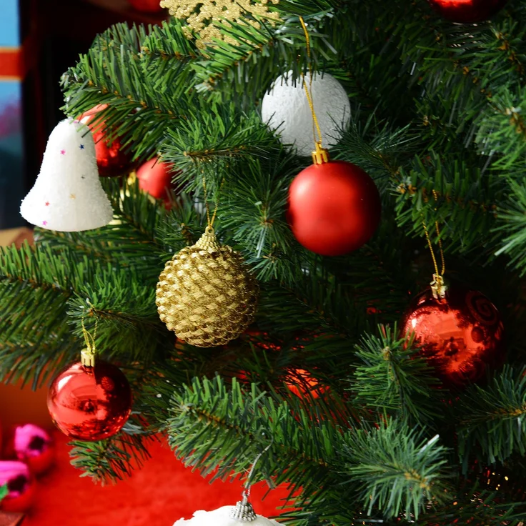 HOMCOM Weihnachtsbaum, Kunststoff, Metall, Grün, Ø81 x 210H cm – Bild 5