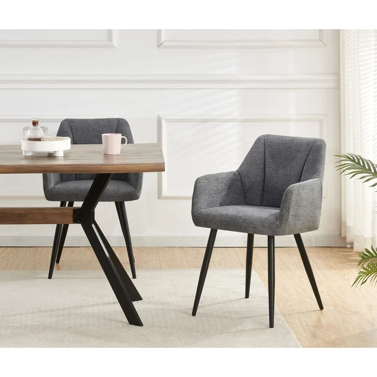 Stuhl 2er Set Barcelona Stühle in Anthrazit - gemütliches Design - B/H/T: 55x82x62 cm – Bild 5