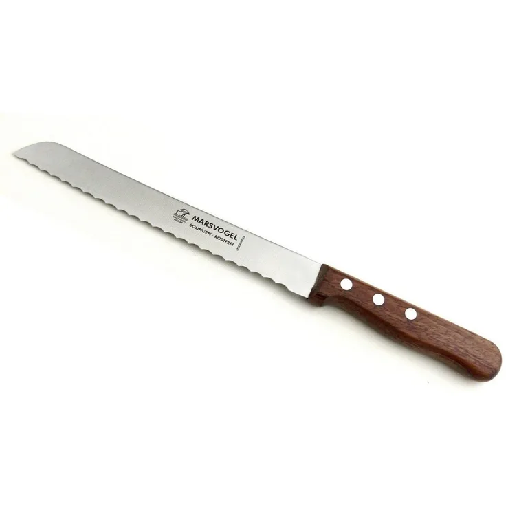 Marsvogel | Brotmesser 8" Bubinga | scharfe Klinge aus Solingen | ergonomischer Holzgriff | stilvolles Design | ideal für müheloses Schneiden von Brot und Gebäck