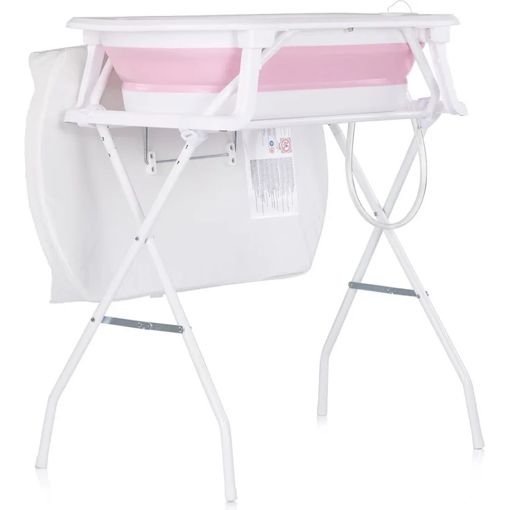 Chipolino Babywanne, Wickeltisch 2 in 1 Sonata Ständer faltbar Thermometer 11 kg rosa – Bild 2