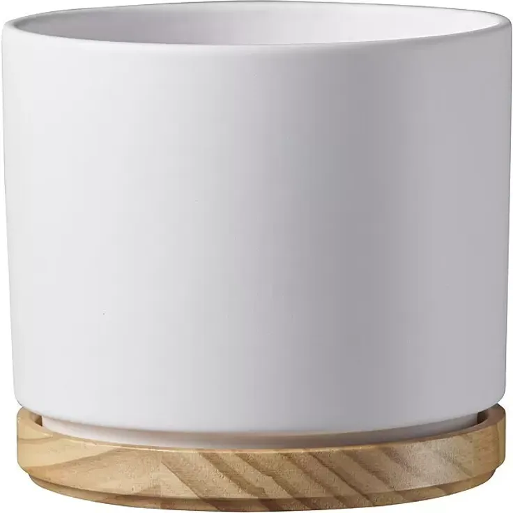 Soendgen Keramik Übertopf rund Oslo, weiß, Ø 22 x H 20 cm, zeitloses Design aus Keramik für Pflanzen