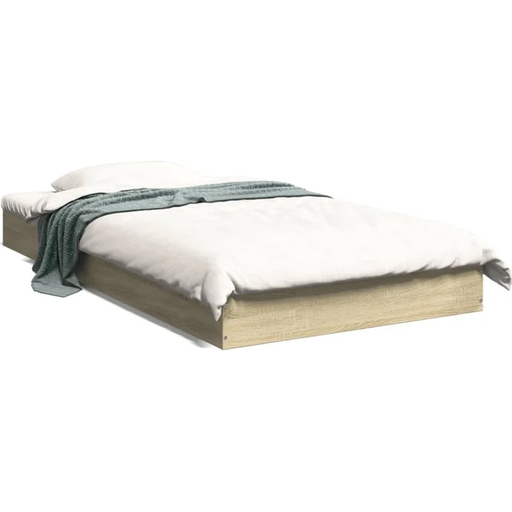 vidaXL Bettgestell ohne Matratze Sonoma-Eiche 100x200 cm Holzwerkstoff 842058 – Bild 1