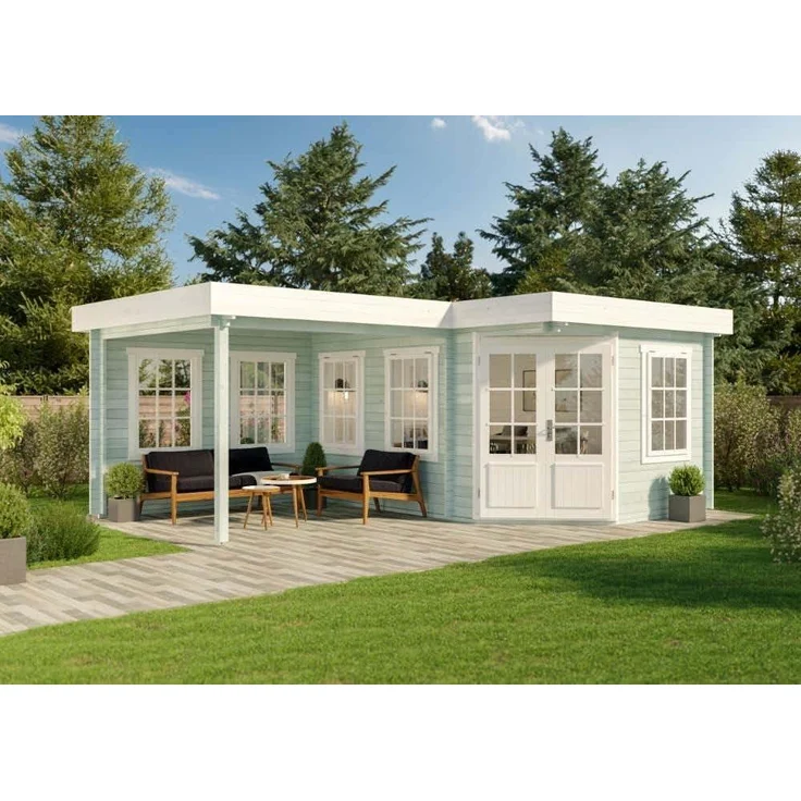Alpholz Holz 5-Eck Gartenhaus Pepe | Natur | 462x618x236 cm – Bild 2