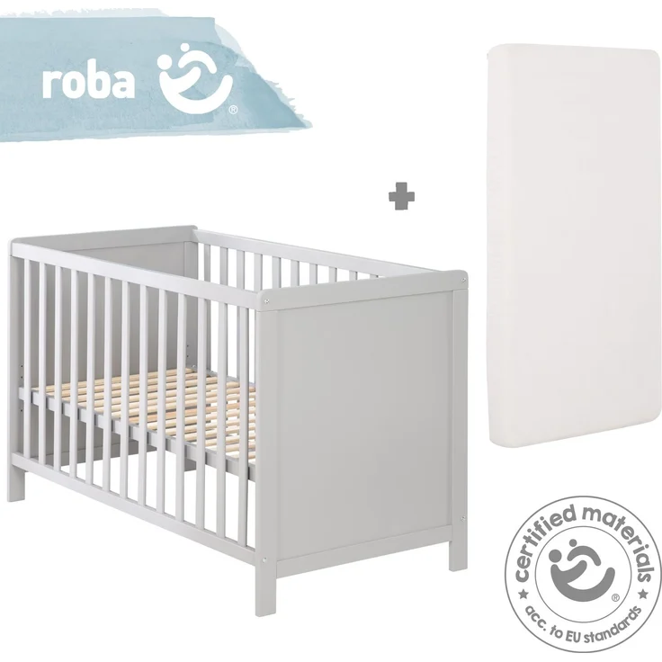 roba Beistell- & Babybett 60 x 120 - inkl. Lattenrost & Matratze - Höhenverstellbar - Taupe – Bild 10