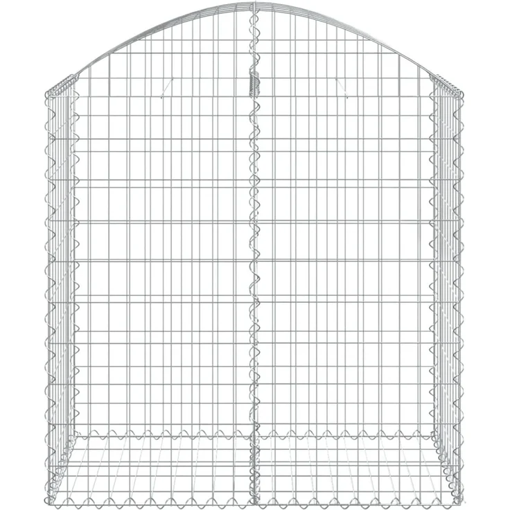 vidaXL Gabione mit Hochbogen 100x50x100/120 cm Verzinktes Eisen 153435 – Bild 3