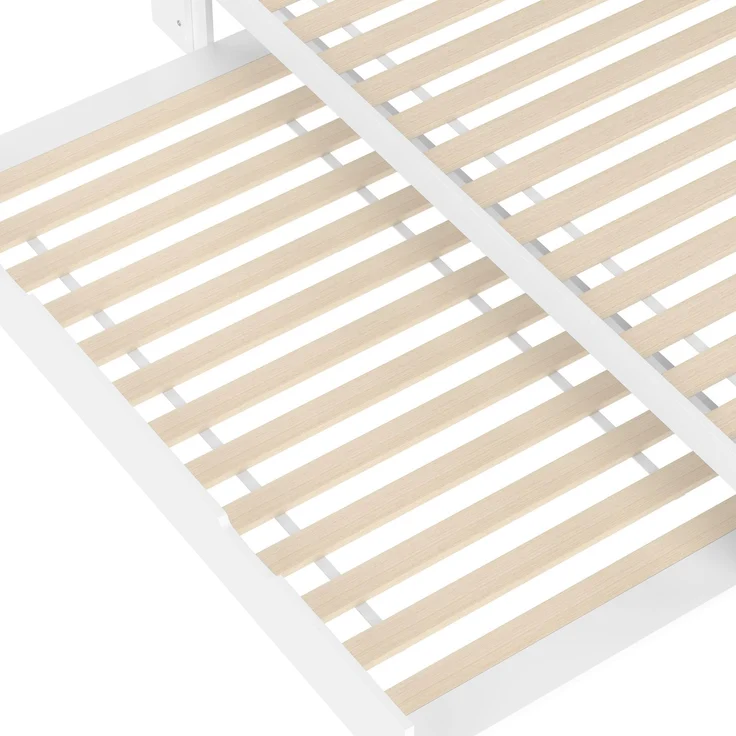 ZUBALIYA Tagesbett 140x200 cm, mit Ausziehfunktion für zusätzliche Liegefläche, mit USB - Ladeanschluss am Bett, mit integrierter Steckdose, Weiß – Bild 12