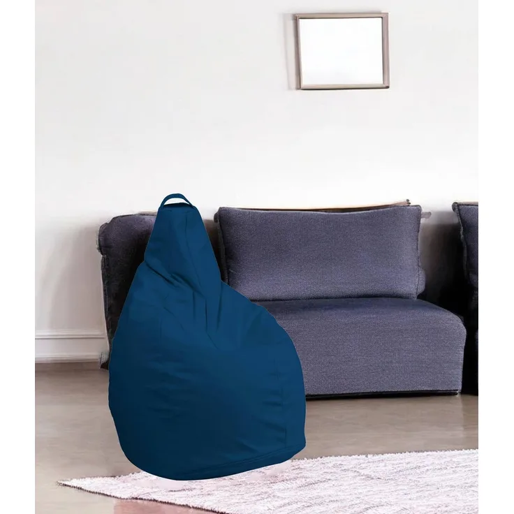 Talamo Italia - Pouf Abdog, Mehrzwecksessel, Sitzsack, Hockerhocker, Made in Italy, 90x90 h120 cm, Blau