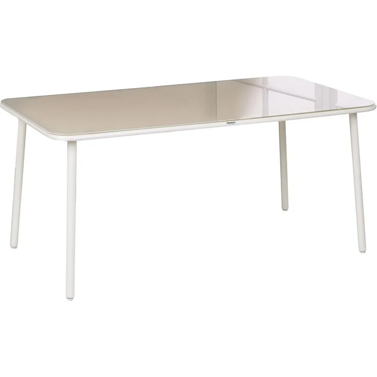 Gartentisch CARAVINO 160 cm 90 cm Metall Hellbeige