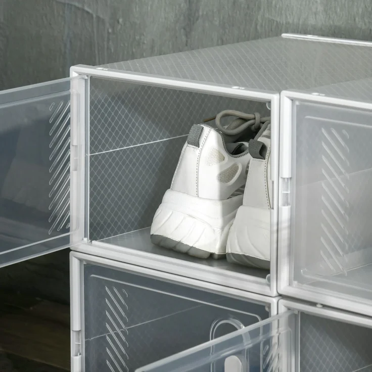Modulares Regalsystem mit 8 Fächern, Steckregal, 25 cm x 35 cm x 19 cm, transparent--Transparent--35x25x19cm--YOUDENOVA – Bild 10