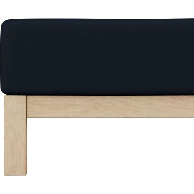 Schlafgut 'Pure' Spannbettlaken, Gummizug: rundum, für Matratzen bis 30cm Höhe, Bio-Baumwolle mit Elasthan, Off-black, S 90x190 cm - 100x220 cm – Bild 4