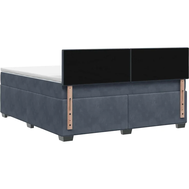 vidaXL Boxspringbett mit Matratze Dunkelgrau 140 x 190 cm Samt 3450717 – Bild 8