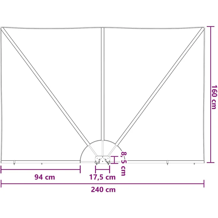 vidaXL Balkon Sichtschutz 160 x 240 cm Polyester Unregelmäßig Braun 42037155 – Bild 6