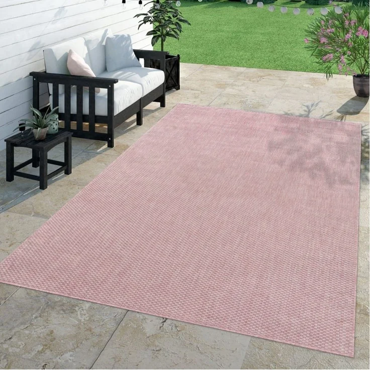 TT Home Teppich, Rechteckig, Höhe: 4 mm, Teppich Outdoor Wohnzimmer Esszimmer Balkon Wetterfest – Bild 5