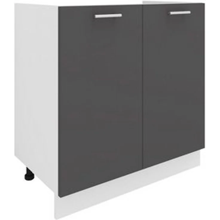 VCM Küchenmöbel Unterschrank Esilo 918677 Weiß / Anthrazit H. 82 x B. 80 x T. 46 cm – Bild 6