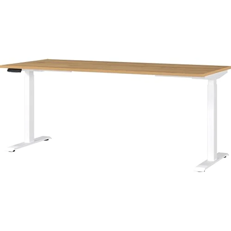 Germania Schreibtisch 7909-552, in Grandson-Eiche-Nb./Weiß, EL. höhenverstellb, 180 x 120 x 80 cm (BxHxT) – Bild 2