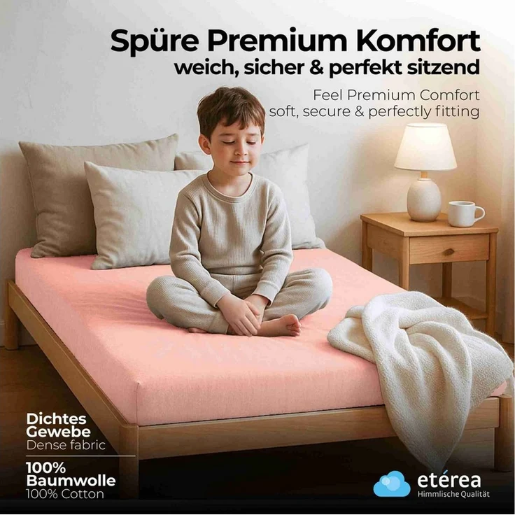 etérea Himmlische Qualität Spannbettlaken etérea Comfort Jersey Spannbettlaken, Jersey, Gummizug: rundum, (1 Stück) – Bild 2