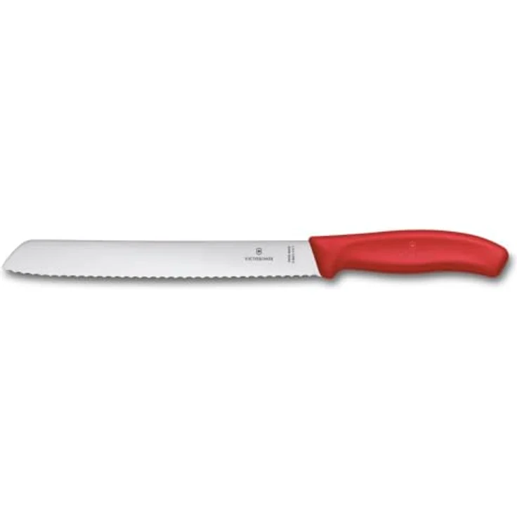 Victorinox Swiss Classic Profi Brotmesser, Extra Scharfe Klinge, Wellenschliff, 21 cm, Robuster Kunststoffgriff, Rostfreier Stahl, Rot – Bild 2