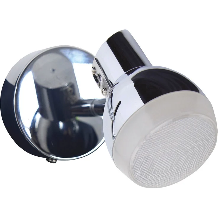 näve LED Wandstrahler Chromey, LED fest integriert, Warmweiß, 1er Spot chromfarben, Lichtfarbe warmweiß, Metall, Acryl, D: 8cm – Bild 2