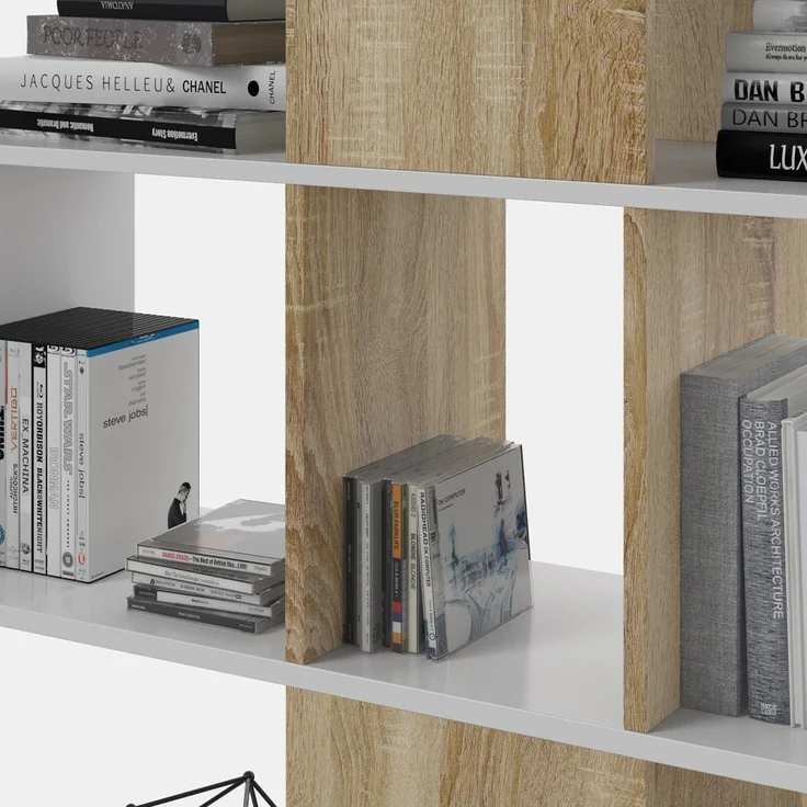 Calicosy 'ZIGZAG' Bücherregal mit 4 Ebene, und 11 Fächern - Zigzag - Helles Holz – Bild 9