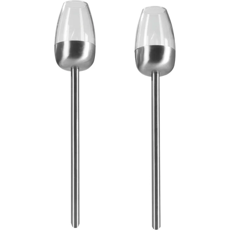 MAXXMEE Solar-Fackel 2er-Set - silber