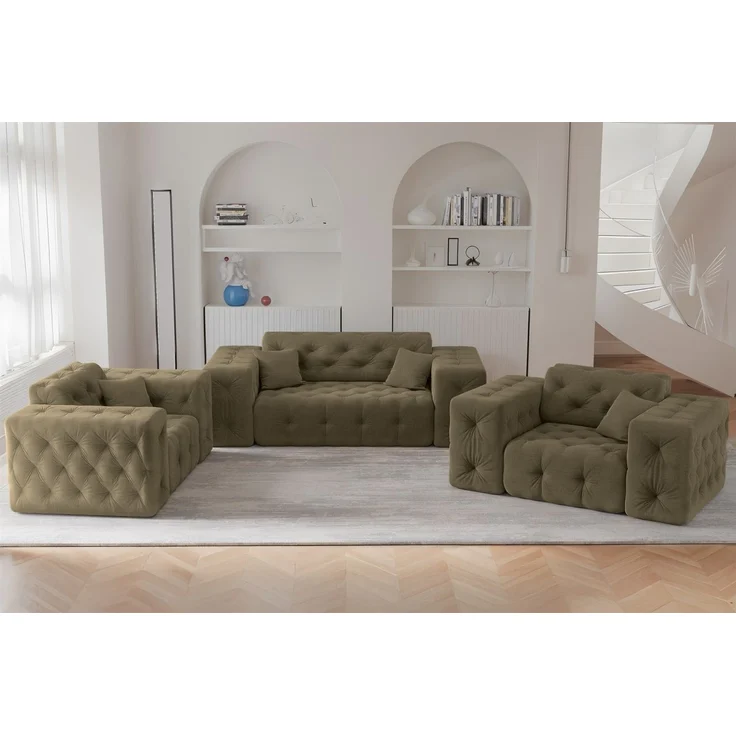 Sessel Designersessel CHANTAL in Stoff Moly Creme – Bild 4