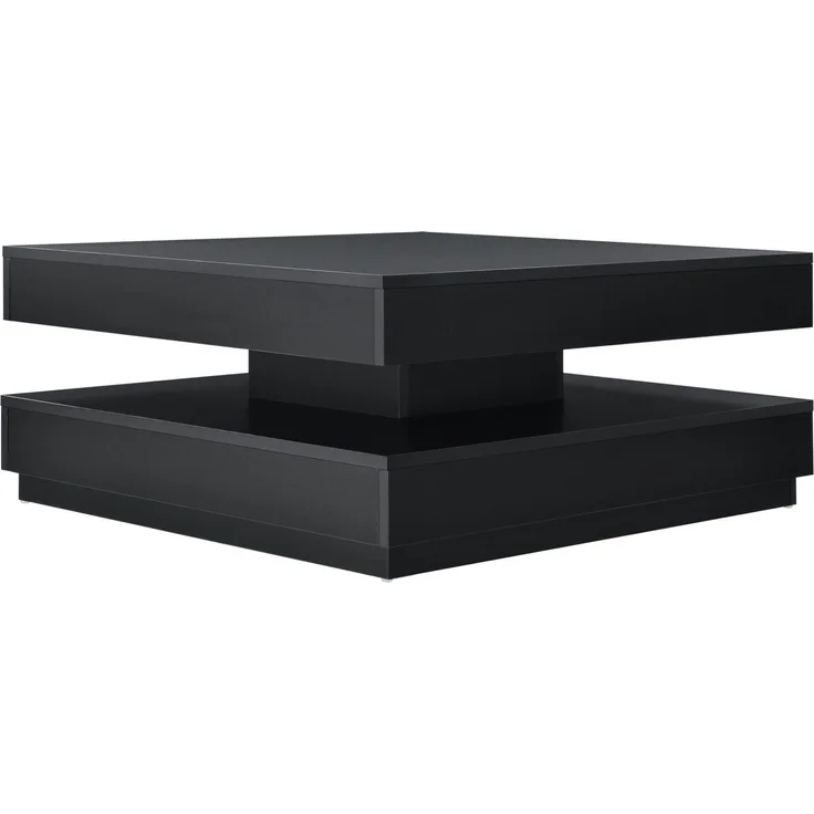 en.casa Couchtisch 'Florenz' 76 x 76 x 38 cm Drehbar, Schwarz