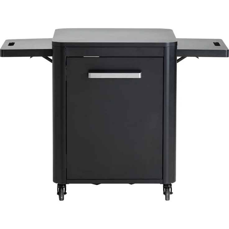 Cozze® Premium Outdoor Schrank Garten mit 2 klappbaren Seitentischen – Hochwertiges Sideboard Outdoor – Praktischer Gartenschrank für den Außenbereich (Gartenmöbel Schrank für Gasflasche & Zubehör)