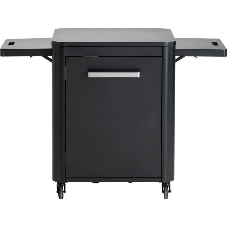 Cozze® Premium Outdoor Schrank Garten mit 2 klappbaren Seitentischen – Hochwertiges Sideboard Outdoor – Praktischer Gartenschrank für den Außenbereich (Gartenmöbel Schrank für Gasflasche & Zubehör)