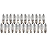 hellum Ersatz-Kerzen für Schwibbogen, 25 Stück 8V 3W Riffelkerze für Weihnachtsbaum Kerzen Lichterketten innen mit 30 Brennstellen, Birnen für Lichterbogen E10/ 8V/ 3W/ 22 Lumen 911114