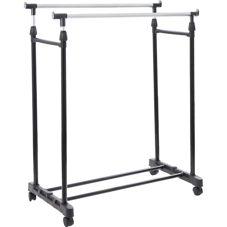 HOMELINE Duo Garderobe höhenverstellbar bis 155cm mit Rollen Kleiderständer – Bild 2