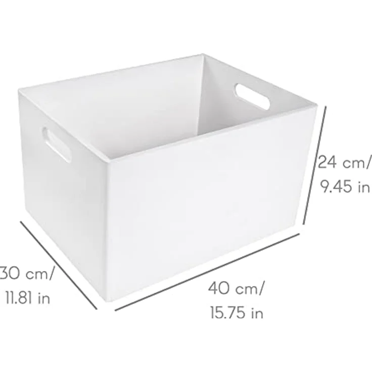 Creative Deco Holzkiste Obstkiste Korb 40 x 30 x 24 cm (1cm) mit Griffen ohne Deckel, Hölzernen Kasten Holzbox Kiste – Bild 3