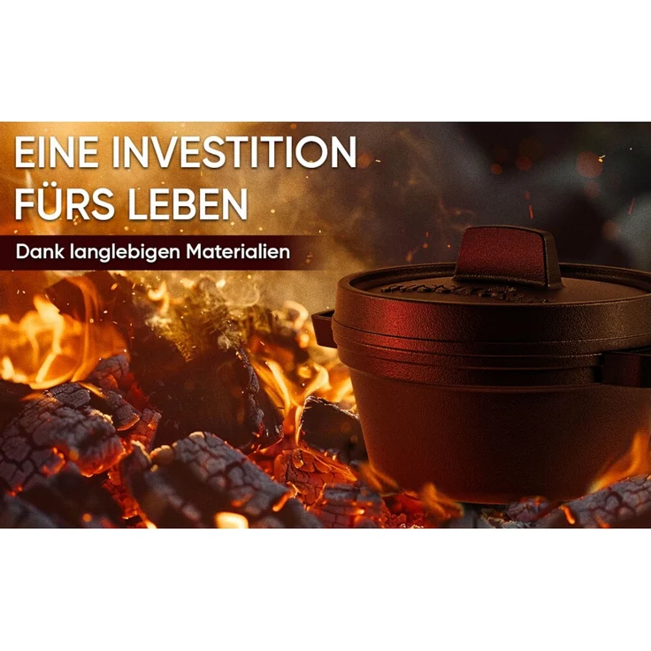Mini Dutch Oven Set 6er aus Gusseisen – 300 ml Ø 11 cm, bereits eingebrannt, ideal für Vorspeisen & Nachspeisen inkl. Rezeptbuch – Bild 6