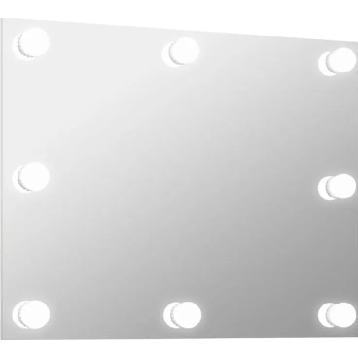 vidaXL Wandspiegel ohne Rahmen mit LED-Beleuchtung Rechteckig Glas, Mit Beleuchtung [3078644]