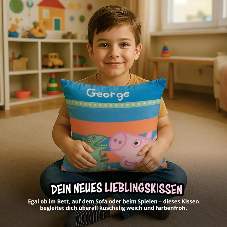 United Labels® Dekokissen Peppa Wutz - George Schorsch, 30 x 30 cm – Bild 3