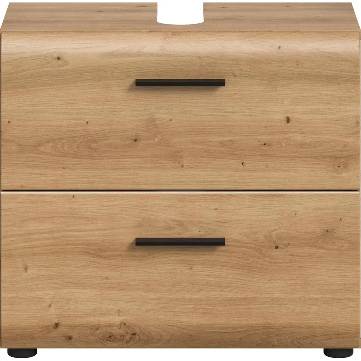 Waschbeckenunterschrank (B/H/T: 60x55x30 cm) in Artisan Oak Nachbildung und Artisan Oak Nachbildung – Bild 2