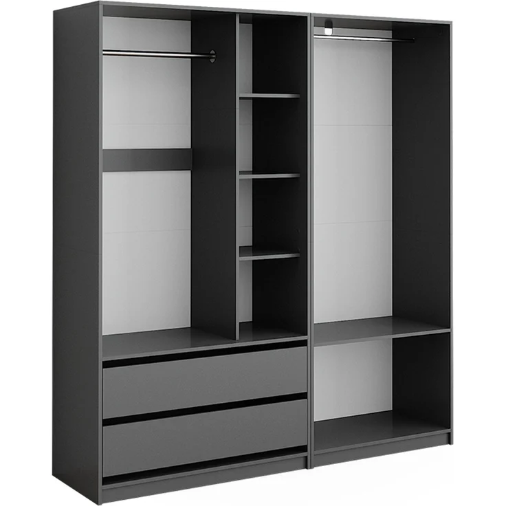 Kleiderschrank Elmo Anthrazit 180 x 200 cm 2er Set Vicco – Bild 1