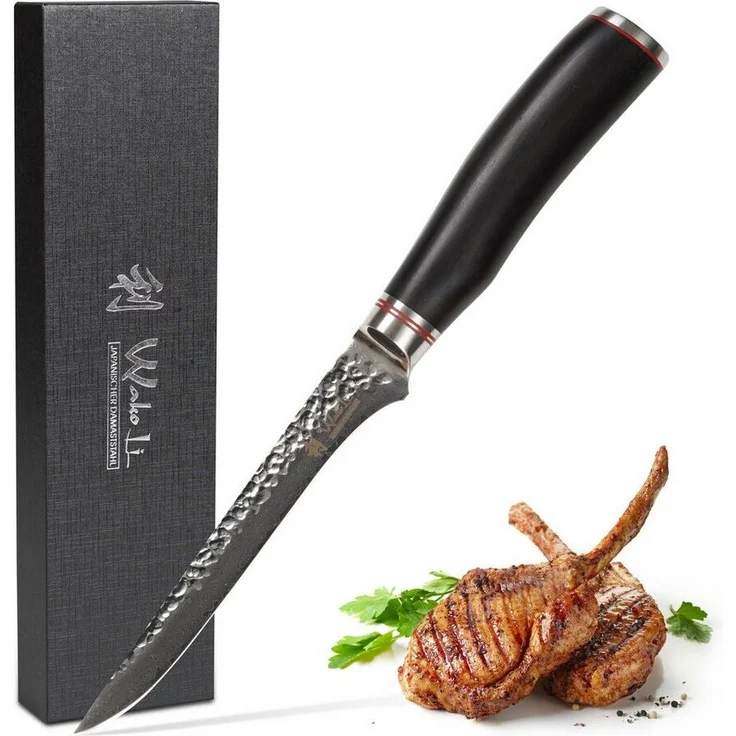 Wakoli Ausbeinmesser EBO Damast Tranchiermesser Küchenmesser Kochmesser 16 cm Klinge, aus 67 Lagen Damaststahl, VG10 Kern – Bild 5