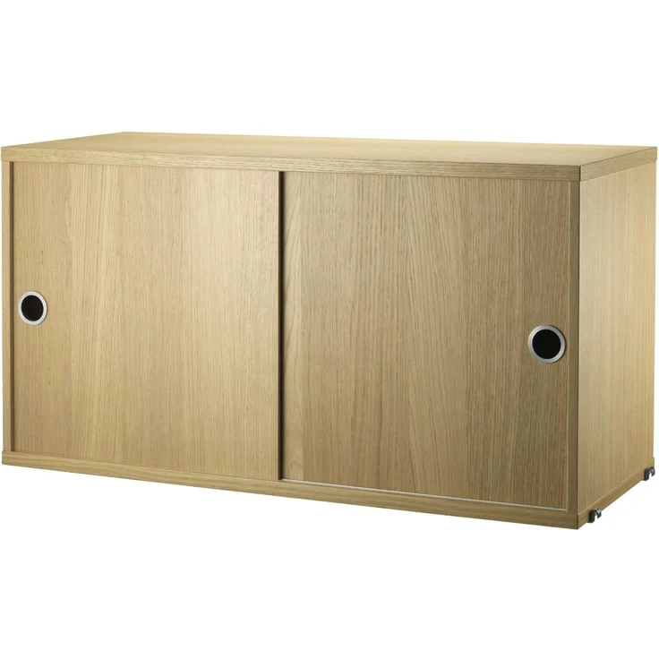 String System Hängeschrank mit Schiebetüren Eiche natur 78/42/30 – Bild 1