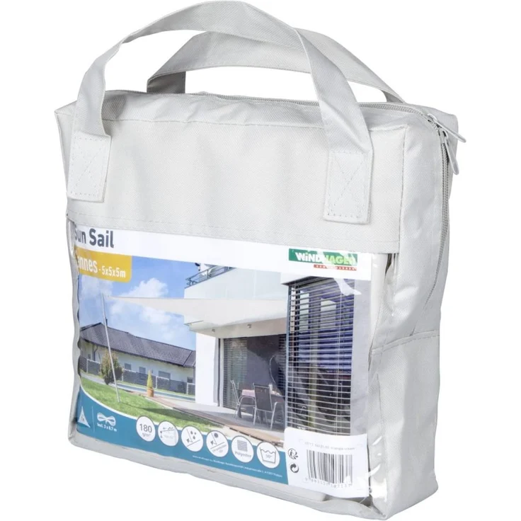 Windhager Sonnensegel Cannes 5x5x5m cream Sonnenschutz UV-Schutz 50+ Sonnendach – Bild 3