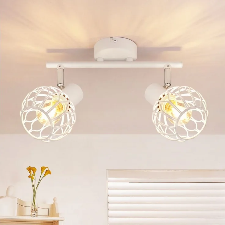 ZMH Deckenstrahler 2 Flammig Deckenlampe E14 Metall 350° Schwenkbar Wohnzimmer, ohne Leuchtmittel
