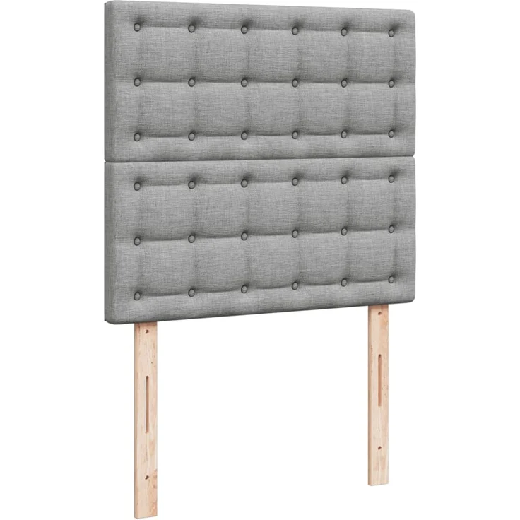 vidaXL Boxspringbett mit Matratze Hellgrau 90x200 cm Stoff 3294253 – Bild 9